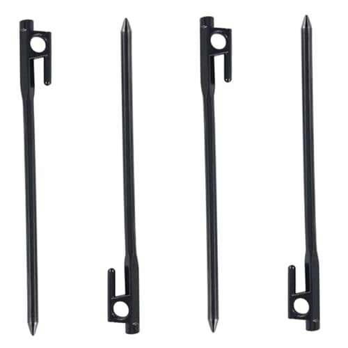 DECOMELODY 4 Stück Teiliges Schmiedeeiserne Zeltheringe für Outdoor Camping Zeltnägel Starke Erdnägel für Strand Schnee Hartboden Geeignet zum Fixieren von Zeltschnüren und Markisen von DECOMELODY