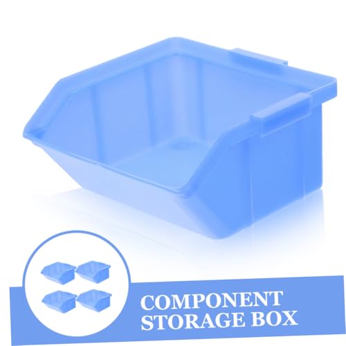 DECOMELODY 4 Stück Teiliges Stapelbare Kunststoff aufbewahrungsboxen mit Schrägem Öffnungsdesign Langlebig und Vielseitig für Schrauben Werkzeuge und Kleinteile für Heim Fahrzeugwartung von DECOMELODY