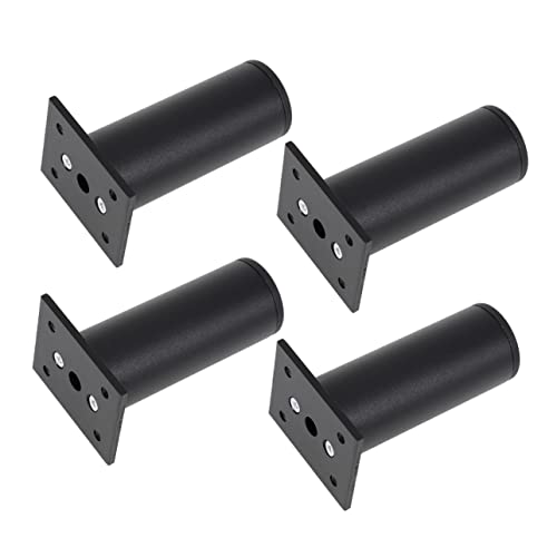 DECOMELODY 4 Stück Teiliges Verstellbare Möbelbeine Space Aluminiumlegierung Hohe Schwarze Möbelstützfüße für Sofa Couchtisch Schrank Stabile und Langlebige Ersatzbeine für Möbel von DECOMELODY