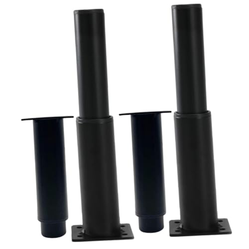 DECOMELODY 4 Stück Teiliges Verstellbares Möbelfuß Schwarz Höhenverstellbare Möbelbeine mit Rutschfestem Gummipad Stabile Unterstützung für Sofa Tisch Bett und Schrank von DECOMELODY