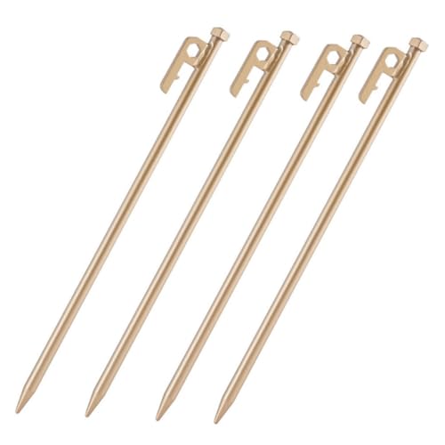 DECOMELODY 4 Stück Teiliges Zeltheringe aus Edelstahl Robuste Outdoor Zelt Heringe mit Verstärktem Kopf Rostfrei und Langlebig Geeignet für Harte Böden Stabiler Halt für Zelte und Markisen von DECOMELODY