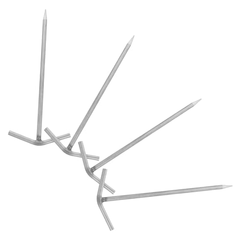 DECOMELODY 4 Stück Teiliges Zeltpflöcke aus Edelstahl Schwere T-förmige Zeltheringe mit Verstärktem Windschutz für Camping Wandern Garten Sand Rasen und Harte Böden im Outdoor-Bereich von DECOMELODY