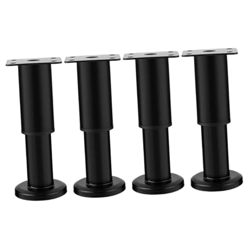 DECOMELODY 4 Stück Verstellbare Möbelbeine Höhenverstellbare Schrankfüße Möbelstützen für Tisch Sofa Tv Schrank Bett Stabile Metallfüße Einfache Montage Langlebig Schwarz Flexibel von DECOMELODY