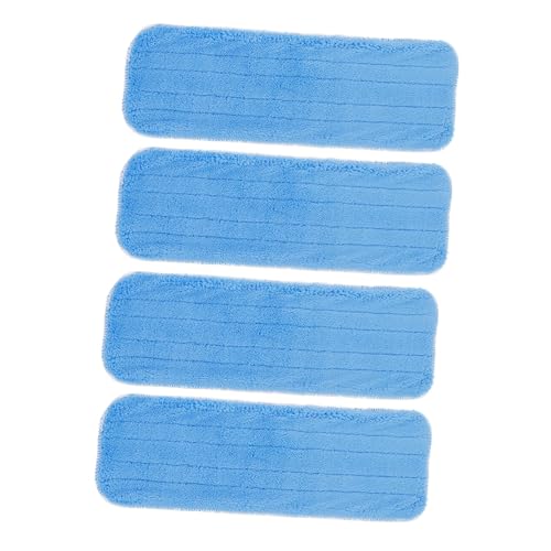DECOMELODY 4 Stück Waschbare Mop Pads Ersatz Moppbezüge Mikrofaser Reinigungspads für Hartböden Parkett Fliesen Marmor Schnellwechsel Wischmopp Kompatibel für Haushalt und Büro von DECOMELODY