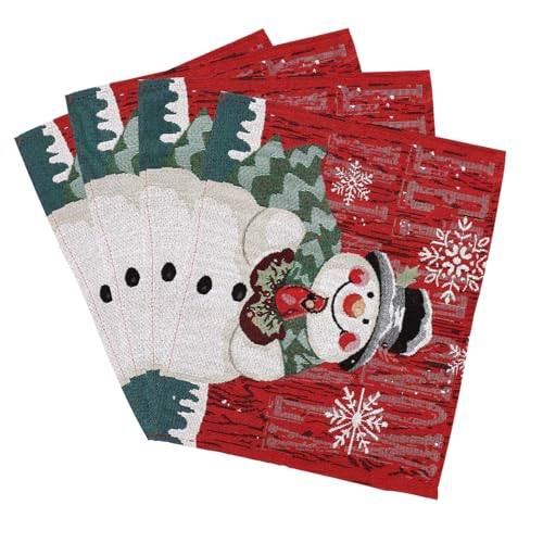 DECOMELODY 4 Stück Weihnachts Tisch Matte Weihnachten für Leinen funkelnd Fröhlich dekorative Geschirrunterlage kreative Tischverzierung Fotomatte Festival Tischset Bettwäsche aus Baumwolle DECOMELODY 4 Stück Weihnachts Tisch Matte Weihnachten für Leinen funkelnd Fröhlich dekorative Geschirrunterlage kreative Tischverzierung Fotomatte Festival Tischset Bettwäsche aus Baumwolle von DECOMELODY