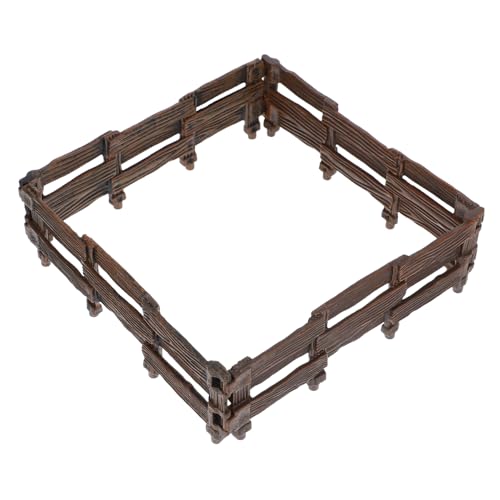 DECOMELODY 4 Stück Zaun-Modell Gefälschter Zaun Miniaturgartenzubehör Mini Hauszaun Gefälschte Bauernhofdekoration Mini -Zaun Gefälschtes Farmszenen-Layout -bauernhofzaun Brown PVC von DECOMELODY