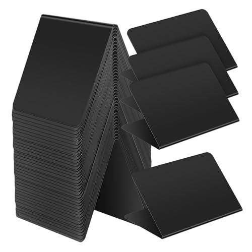 DECOMELODY 40 Stück Teiliges Buffet Food Signs Kleine Schwarze Kreidetafeln mit Stabilem Förmigem Stand Wiederbeschreibbare Mini Tafel Platzkarten für Hochzeit Dinner Party Catering Robustes von DECOMELODY