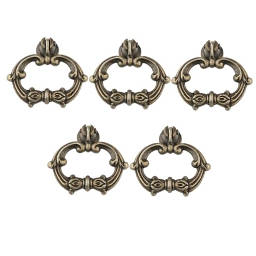 DECOMELODY 5 Sätze Retro Messinggriffe Vintage Schubladengriffe Möbelknöpfe für Küchenschränke und Kommoden Antik Bronzefarbene Korrosionsbeständige Möbelgriffe mit Robustem Metallmaterial von DECOMELODY