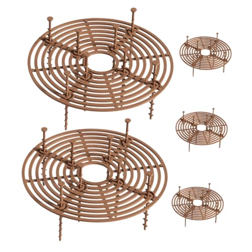 DECOMELODY 5 Stück Blumentopf Schutzgitter Pflanzenschutznetz Haustier Schutz Pflanztopf Abdeckung Verstellbar Braun von DECOMELODY