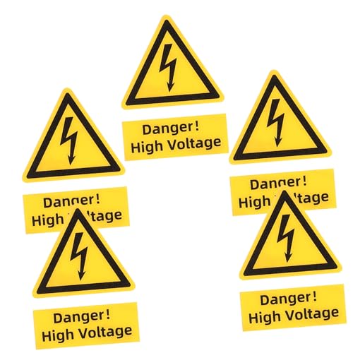 DECOMELODY 5 Stück Hochspannung Warnaufkleber Elektrische Vorsicht Sticker für Fabriken Baustellen und Haushalte Selbstklebende Sicherheitshinweise DECOMELODY 5 Stück Hochspannung Warnaufkleber Elektrische Vorsicht Sticker für Fabriken Baustellen und Haushalte Selbstklebende Sicherheitshinweise von DECOMELODY