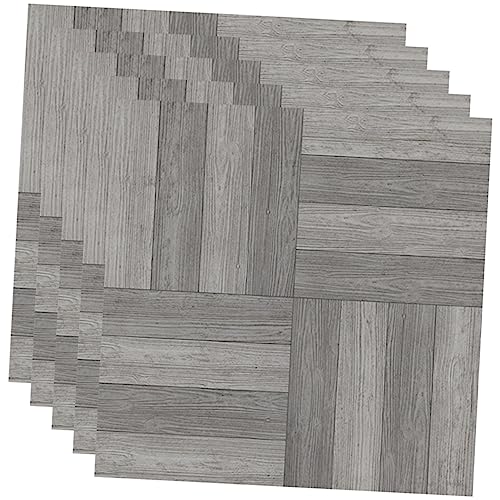 DECOMELODY 5 Stück Selbstklebende PVC Bodenfliesen Aufkleber Teilig rutschfest Strapazierfähige Vinyl Fliesen für Küche und Bad Einfache Anbringung Wiederverwendbar von DECOMELODY