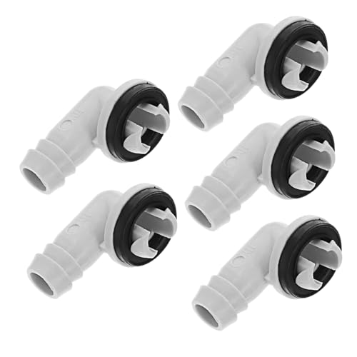 DECOMELODY 5 Stück Teiliges Ablaufschlauch Adapter mit Dichtungsring Winkelverbinder für Klimaanlagen Ablauf Wetterbeständig Auslaufsicher Kompatibel für Innen und Außenbereich von DECOMELODY