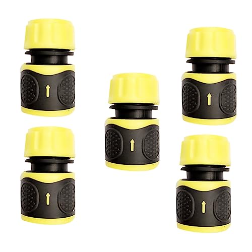 DECOMELODY 5 Stück Teiliges Gartenschlauchverbinder Schnellkupplung Gelb Langlebiger Wasserrohr Adapter mit Hoher Dichtleistung Installieren für Sprühdüsen und Bewässerungssysteme von DECOMELODY