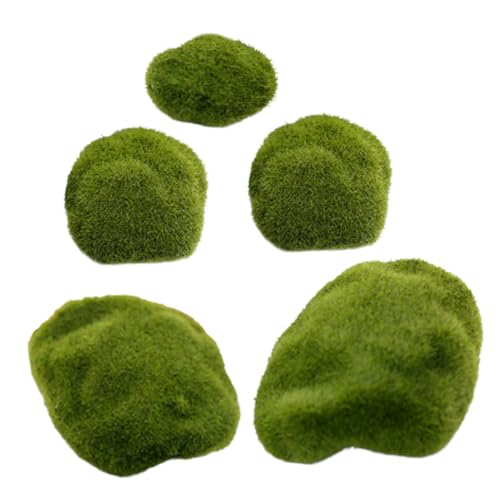 DECOMELODY 5 Stück Teiliges Künstliche Moossteine mit Pflanzlichem Flockenüberzug Leichte Dekorative Moosfelsen für Bonsai Terrarium und Gartendekoration Realistische Grüne Steine für DECOMELODY 5 Stück Teiliges Künstliche Moossteine mit Pflanzlichem Flockenüberzug Leichte Dekorative Moosfelsen für Bonsai Terrarium und Gartendekoration Realistische Grüne Steine für von DECOMELODY