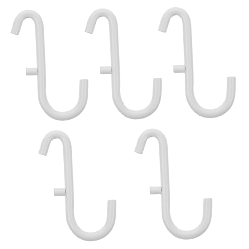 DECOMELODY 5 Stück Teiliges Lochwand Haken Weiß Robuste Eisenhaken Einfache No Drill Montage Vielseitig für Küche Schlafzimmer Garage Platzsparendes Wandaufhängesystem von DECOMELODY
