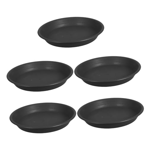 DECOMELODY 5 Stück Teiliges Runde Pflanzuntersetzer aus Robustem mit Anti rutsch Boden Wassersammelnd Dicke Pflanzschalen für Innen und Außen Geeignet für Blumentöpfe und Übertopf von DECOMELODY