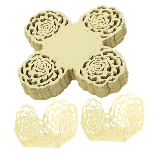 DECOMELODY 50 Stück Papier Schokoladenförmchen mit Hohlmuster Dekorative Cupcake Liner für Hochzeit Party Desserttisch Einfache Anwendung Sichere Gesundheitlich Unbedenkliche Papierförmchen von DECOMELODY