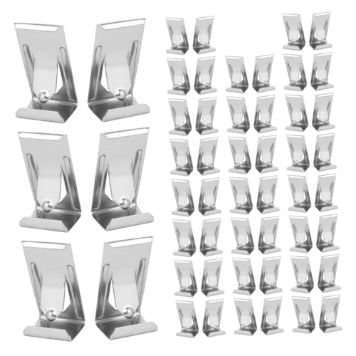 DECOMELODY 50 Stück Teiliges Metall Fotorahmen Haken Federnder Clip für Bilderrahmen und Glasbett Silberfarbene Wiederverwendbare Bildhalterung Einfache Montage Klassisches Design von DECOMELODY