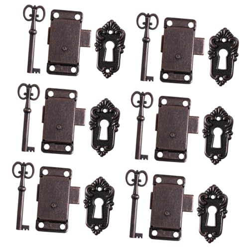 DECOMELODY 6 Sätze Möbel Verriegelungen aus Robustem mit Antikem Vintage Latch Inklusive Schlüssel für Schmuckkästen Schränke und Möbel Dekorativ und Langlebig Passend für Holzschubladen und DECOMELODY 6 Sätze Möbel Verriegelungen aus Robustem mit Antikem Vintage Latch Inklusive Schlüssel für Schmuckkästen Schränke und Möbel Dekorativ und Langlebig Passend für Holzschubladen und von DECOMELODY