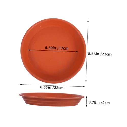 DECOMELODY 6 Stück Pflanzenschalen aus Kunststoff Runde Blumentopf untersetzer in Terrakotta Optik Wasserfeste Pflanzuntersetzer für Zimmerpflanzen und Garten als Pflanzentopf Basis von DECOMELODY