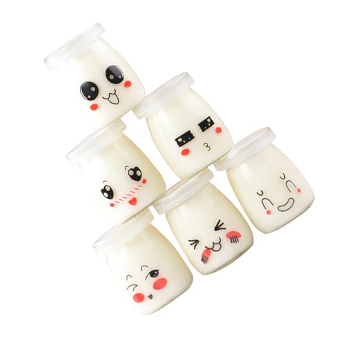 DECOMELODY 6 Stück Puddingflaschen aus Hitzebeständigem Glas mit Niedlichen Gesichtsdesigns Vielseitige Milchflaschen und Jelly gläser für Joghurt Pudding und Desserts Leicht zu Reinigen DECOMELODY 6 Stück Puddingflaschen aus Hitzebeständigem Glas mit Niedlichen Gesichtsdesigns Vielseitige Milchflaschen und Jelly gläser für Joghurt Pudding und Desserts Leicht zu Reinigen von DECOMELODY