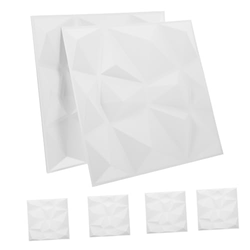 DECOMELODY 6 Stück Teiliges PVC Wandpaneele Weiß Texturierte Wasserfeste Wanddekoration Selbstklebend Für Wohnzimmer Schlafzimmer Büro Hotel Innenräume von DECOMELODY