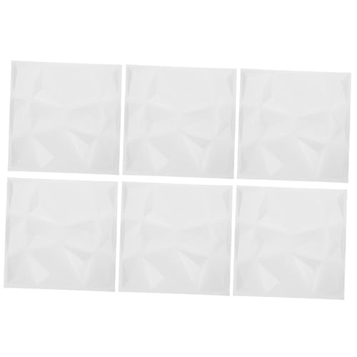 DECOMELODY 6 Stück Teiliges Wandpaneele aus PVC Selbstklebend Strukturierte Wandverkleidung für Innenräume Einfache Montage Geeignet für Wohnzimmer Büro Hochzeit und Partys Weiß von DECOMELODY