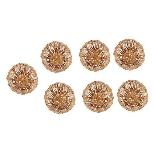 DECOMELODY 7 Stück Handgewebtes Teiliges Vogel Nest mit Haken Rustikales Natürliches Vogelhaus für Papageien Sittiche und Kleintiere Hängend Geeignet für Garten Balkon und Käfig von DECOMELODY