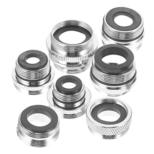 DECOMELODY 7 Stück Teiliges Wasserhahn Adapter Kit für Küchenspüle und Gartenhose Robuste Kupferkonstruktion mit Männlichen und Weiblichen Gewinden Vielseitig Einsetzbar und von DECOMELODY