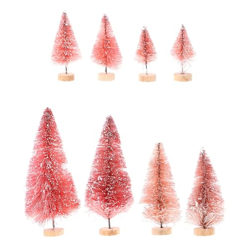 DECOMELODY 8 Stück Mini Weihnachtsbaum Teiliges Miniatur Christbaum Desktop Dekoration Leicht Festliche Tischdeko für Zuhause Büro Restaurant Geschenkidee von DECOMELODY
