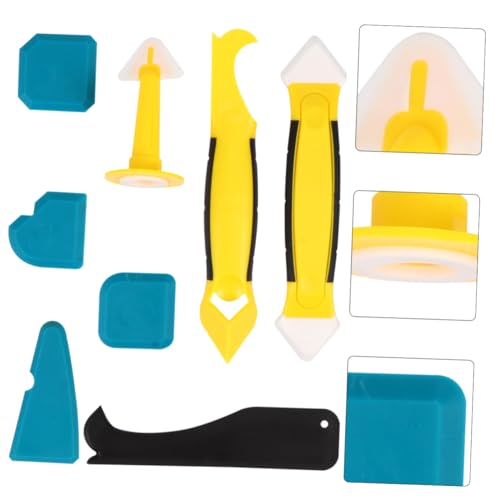 DECOMELODY 8 Stück Teiliges Dichtstoff entfernungsset Kunststoff Spachtel Werkzeug Caulking Tool Silikon Klebstoff Entferner für Bad Küche Boden DIY Abdichtung von DECOMELODY