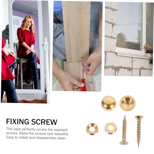 DECOMELODY 8 Stück Teiliges Flache Werbenägel aus Dickem Kupfer Selbstschneidende Spiegel Glasschrauben mit Dekorativen Abdeckkappen für Glasschilder Innen und Außen Geeignet von DECOMELODY