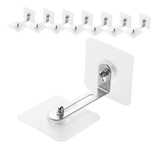 DECOMELODY 8 Stück Teiliges Möbel Wandanker Verstellbare Neigungs Sicherung für Schränke und Kommoden Selbstklebend Bohrfrei Kindersicherer Schutz für Junge Mädchen und Kinderzimmer von DECOMELODY