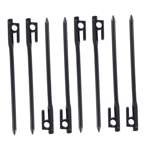 DECOMELODY 8 Stück Teiliges Schwere Heringe für Zelte und Sonnendächer Rostfreie Outdoor Bodenanker mit Rundem Ösenloch Stabiler Zeltnagel für Strand Camping Schnee und Harten Boden von DECOMELODY