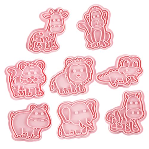 DECOMELODY 8 Stück Teiliges Tierischer Keks Ausstechformen und Stempel aus Lebensmittelechtem Kunststoff Wiederverwendbar Einfach zu Reinigen für Kreative Backformen und Kinderfreundliche von DECOMELODY