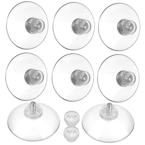 DECOMELODY 8 Stück Teiliges Transparente Saugnäpfe aus Klarem mit Schrauben Starke Haftung für Fenster Fliesen Glas Bad und Auto Vielseitig Einsetzbar Modernes Design von DECOMELODY