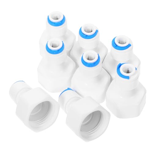DECOMELODY 8 Stück Teiliges Wasserfilter Schnellanschluss Gerader Innengewinde Adapter aus Robustem Kunststoff Druckbeständig für Wasserleitungen Geeignet für Zuhause Büro und Schule von DECOMELODY