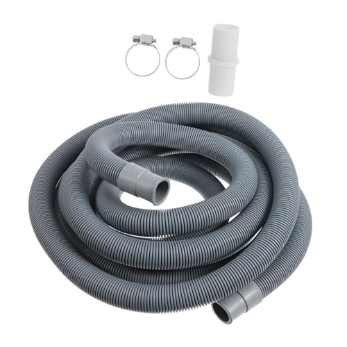 DECOMELODY Ablaufschlauchverlängerung mit Verbinder und Schlauchschellen Flexibel Dickwandig Kältebeständig Geeignet für Waschmaschine Spülmaschine Küche und Bad Einfache Installation von DECOMELODY