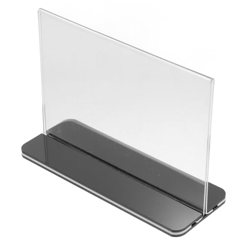 DECOMELODY Acryl Tischaufsteller Klar Querformat Moderner Vielseitiger Acryl Tischkartenhalter für Menüs Werbung und Papierschilder Stabil und Elegant für Büro Restaurant von DECOMELODY