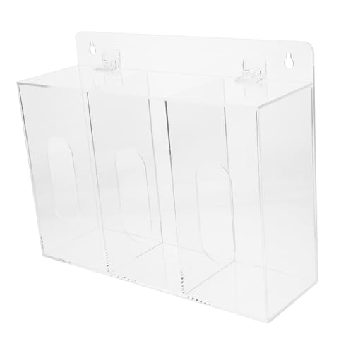 DECOMELODY Acryl Wandspender Fächer Handschuhhalter Wandmontage Transparent Handschuhbox Labor Maskenhalter Einmalhandschuhe Aufbewahrungsbox Wall Dispenser von DECOMELODY