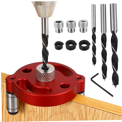 DECOMELODY Aluminium Dübel Bohrschablone Holzbohrführung Präzise Positionierung Holzhandwerk Werkzeug Vielseitig Robust für Professionelle Holzbearbeitung von DECOMELODY