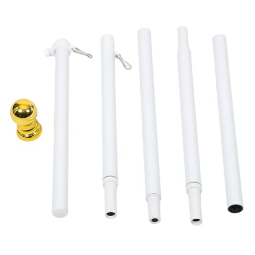 DECOMELODY Aluminium Fahnenmast Teilig Wetterfest Drehbarer Metall Flaggenstab Stabiler Outdoor Flaggenhalter Abnehmbar Einfache für Garten und Terrasse von DECOMELODY