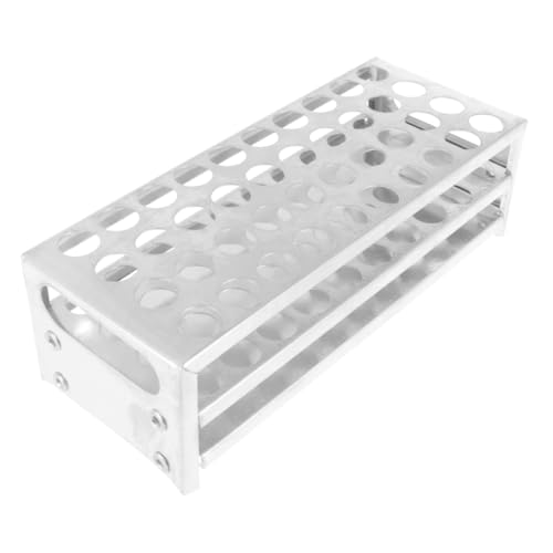 DECOMELODY Aluminium Testrohrhalter Tragbares Laborständer Organizer für Schule und Labor Stabiler Leichter Aufbewahrungshalter für Probenröhrchen von DECOMELODY