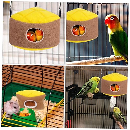 DECOMELODY Atmungsaktives Warmes Vogelnest Hängematte für Wellensittiche und Kleine Vögel mit Aufhängung Strapazierfähiges Versteck für Papageien und Kleine Haustiere von DECOMELODY