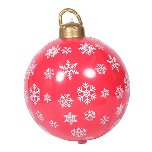 DECOMELODY Aufblasbare Große Weihnachtskugel Rot mit Schneeflocken Wetterfeste Outdoor Deko PVC Inflatable Christbaumkugel für Garten Terrasse Balkon Vielseitige Weihnachtsdekoration DECOMELODY Aufblasbare Große Weihnachtskugel Rot mit Schneeflocken Wetterfeste Outdoor Deko PVC Inflatable Christbaumkugel für Garten Terrasse Balkon Vielseitige Weihnachtsdekoration von DECOMELODY