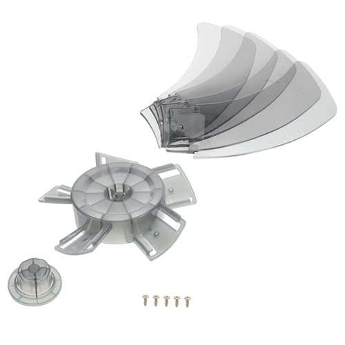 DECOMELODY Blättrige Kunststoff Ventilatorblätter mit Mutterabdeckung Verstärkte Ersatzteile für Standventilator Einsetzbar Leiser Betrieb Effiziente Luftzirkulation von DECOMELODY