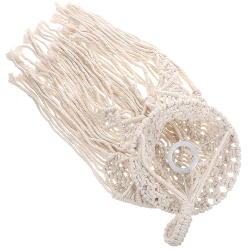 DECOMELODY Boho Lampenschirm Makramee Baumwollseil Handgefertigt Deckenleuchte Lampenschirm für Wohnzimmer Schlafzimmer Restaurant Büro Dekoration von DECOMELODY