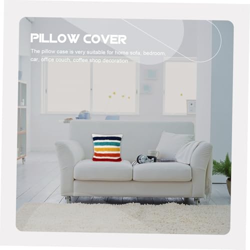 DECOMELODY Canvas Kissenbezug mit Gesticktem Regenbogenmuster Dekorativer Kissenhülle für Sofa und Couch Atmungsaktiv Langlebig und Leicht zu Installieren Modernes Wohnaccessoire DECOMELODY Canvas Kissenbezug mit Gesticktem Regenbogenmuster Dekorativer Kissenhülle für Sofa und Couch Atmungsaktiv Langlebig und Leicht zu Installieren Modernes Wohnaccessoire von DECOMELODY