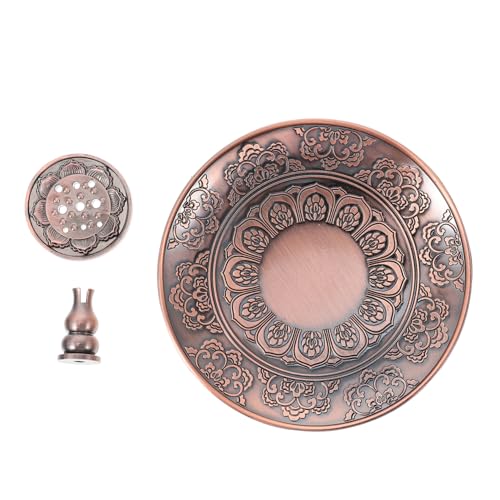 DECOMELODY Dekorativer Räucherstäbchenhalter aus Legierung Lotusblumen Design Aromatherapie Räucherplatte für Wohnzimmer Yoga Meditation Schlafzimmer von DECOMELODY