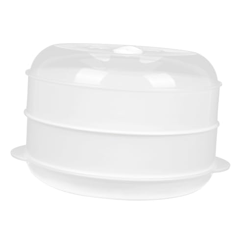 DECOMELODY Doppelstöckiger Mikrowellen Dampfgarer mit Transparentem Deckel Hitzebeständig und Dampfabführend Vielseitiger Gemüsedämpfer für Brot Reis Teigtaschen Bpa Freies Küchenzubehör von DECOMELODY